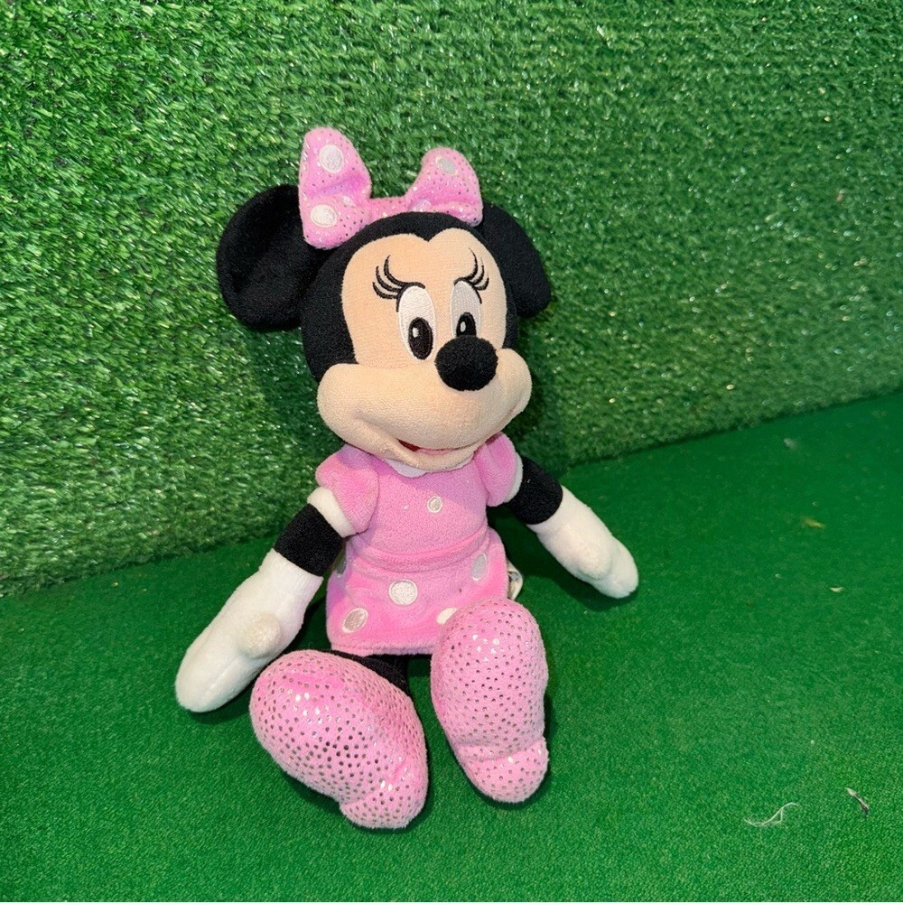 Disney Minnie Mouse Plush Doll Black Pink 12”